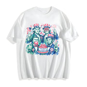 Founding Fathers Birthday Party Cotton T-Shirt in White