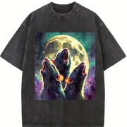Three Rat Howling 90s Vintage Washed T-Shirt in Black