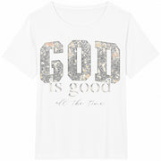 1-piece Set 10piece Topswomen's Heavy Retro Christian Cotton T-Shirt in White