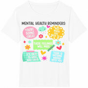Mental Health Reminders Cotton T-Shirt in White