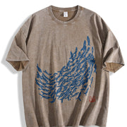 Blue School of Fish vintage washed oversized T-shirt in Brown