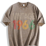 60th Birthday 1966 Vintage Washed T-Shirt in Brown