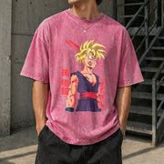 Super Saiyan Warrior Gohan Vintage Washed T-Shirt in Red