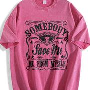 Somebody Save Me from Myself Vintage Washed T-Shirt in Red