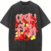 Crawfish Boil Vintage Washed T-Shirt in Black