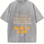Benito Bowl Halftime Show 2026 Game Day Outfit vintage washed oversized T-shirt in Gray