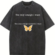 The Only Orange Monarch I Want Vintage Washed T-Shirt in Black