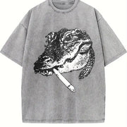 Alligator Smoke 90s Vintage Washed T-Shirt in Gray