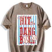 Hit the Dang Ball Vintage Washed T-Shirt in Brown