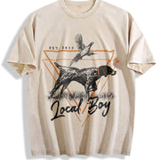Local Boy High Tail Vintage Washed T-Shirt in Beige