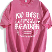 No Rest for the Late Night Reader Vintage Washed T-Shirt in Red