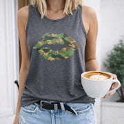 5.18 Tank a and V-neck Women's Color Cotton Tank Top in Gray