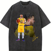 Luka the Don Welcome To Los Angeles LA Basketball Custom vintage washed oversized T-shirt in Black