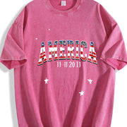 America Veterans Day Vintage Washed T-Shirt in Red