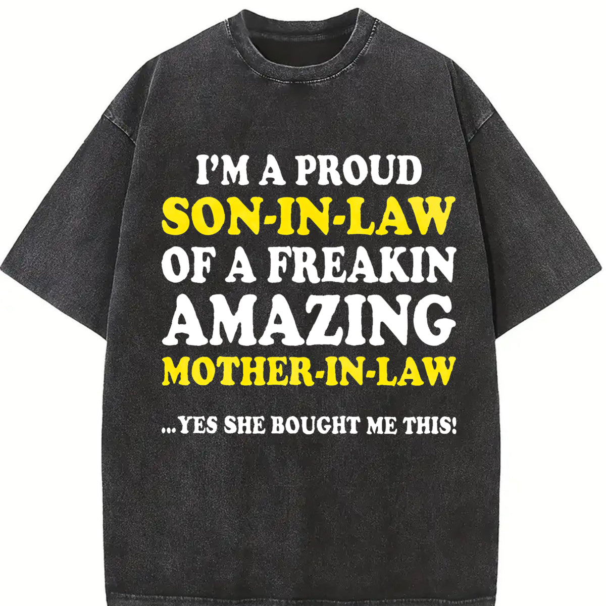 For Your Son in Law Fathers Day Vintage Washed T-Shirt in Black