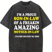For Your Son in Law Fathers Day Vintage Washed T-Shirt in Black