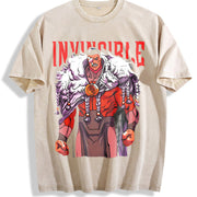 Thragg The Conqueror Viltrumite War - Invincible Comic TV vintage washed oversized T-shirt in Beige