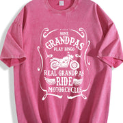 Some Grandpas Play Bingo Real Grandpas Ride Motorcycles Vintage Washed T-Shirt in Red