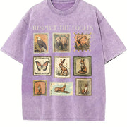 Respect the Local Wildlife vintage washed oversized T-shirt in Purple