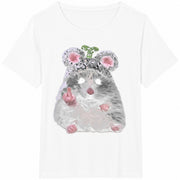 Hamster Middle Finger Cotton T-Shirt in White