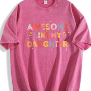 Awesome Like My Daughter Vintage Washed T-Shirt in Red