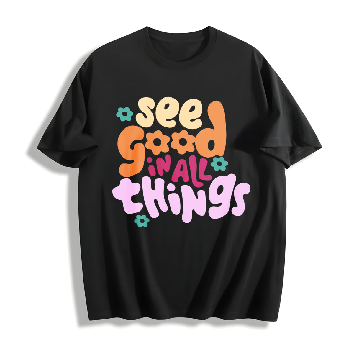 230gsm Blouse Cotton T-Shirt in Black