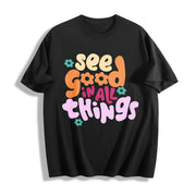 230gsm Blouse Cotton T-Shirt in Black