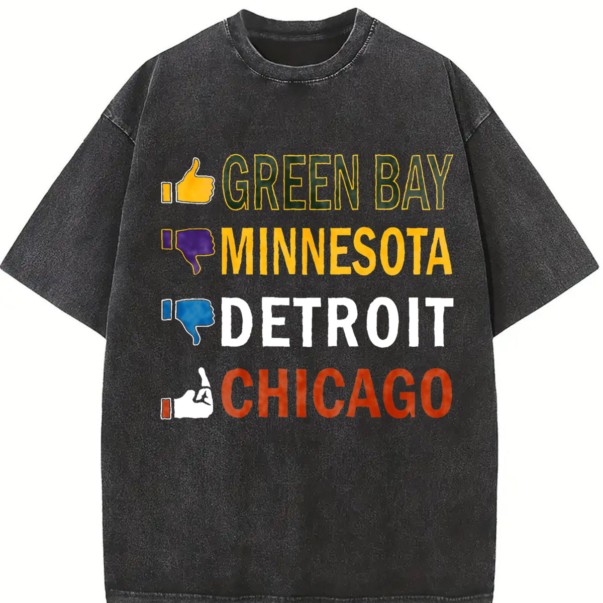 Go Pack Go Vintage Washed T-Shirt in Black