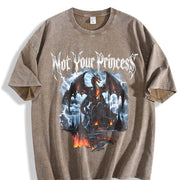 Not Your Princess 90s Vintage Washed T-Shirt in Brown