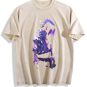 Sasuke Anime - Stylish for True Naruto Fans for Vibes vintage washed oversized T-shirt in Beige