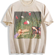 Passed Out Party Doll Vintage Washed T-Shirt in Beige