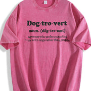 Dogtrovert Dog Lover Vintage Washed T-Shirt in Red