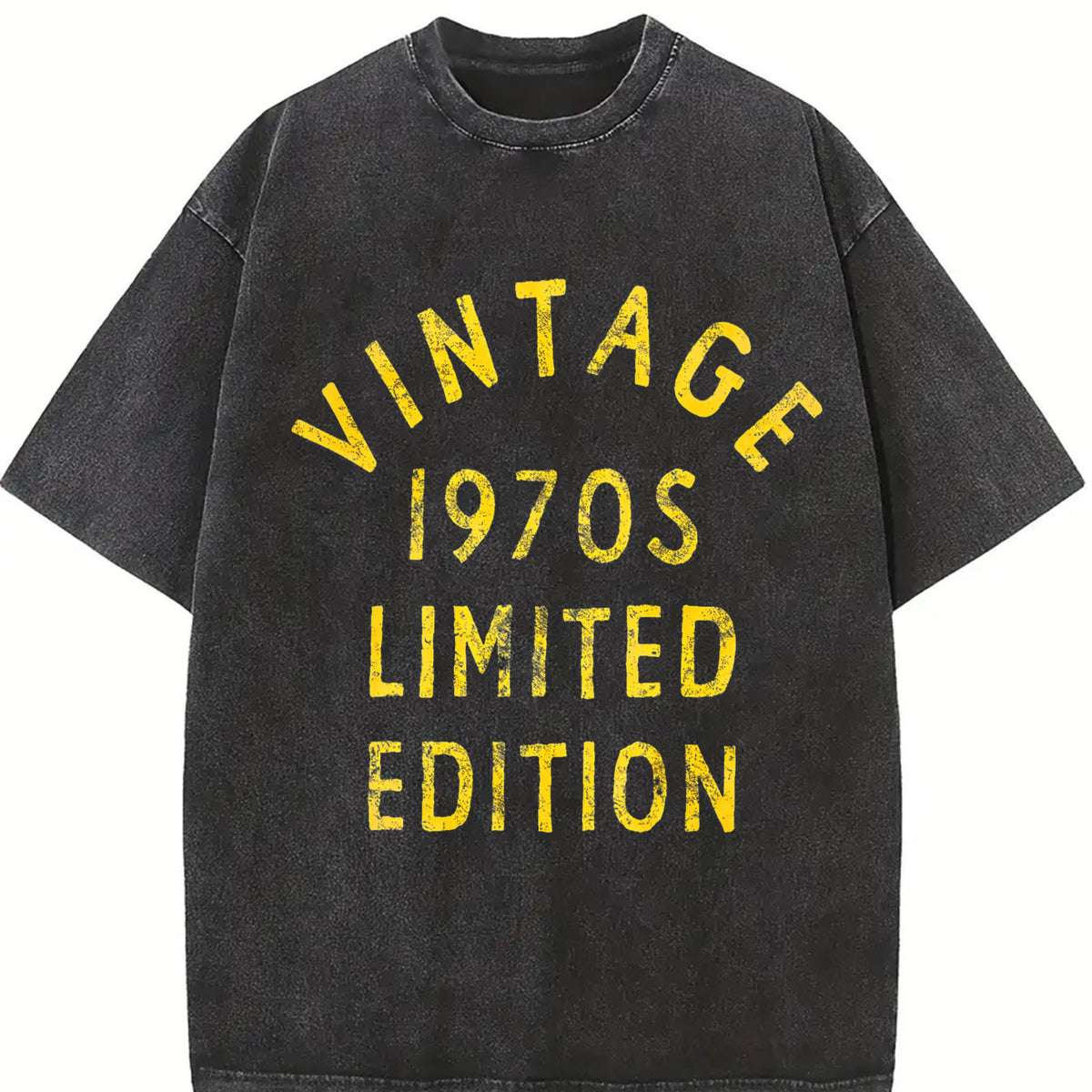 1970s 1970 Theme Classic for Guys Classic Novelty for Guys Vintage Washed T-Shirt in Black
