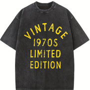 1970s 1970 Theme Classic for Guys Classic Novelty for Guys Vintage Washed T-Shirt in Black