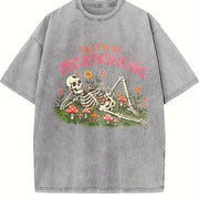 Death by Overthinking Vintage Washed T-Shirt in Gray