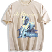 Retro Limited Deftones Tour Rock Band WHITE PONY Heavy vintage washed oversized T-shirt in Beige