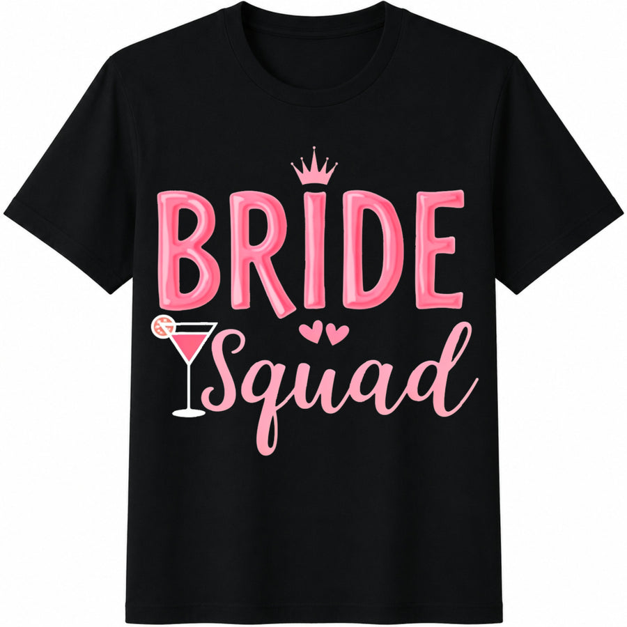Bride Squad Cotton T-Shirt in Black