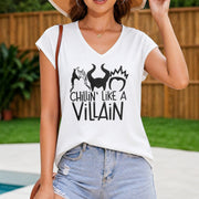 Chill Like a Villain Women's Color Cotton Tank Top in White