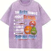 Annoying Orange Crack The Best Things About School-- vintage washed oversized T-shirt in Purple