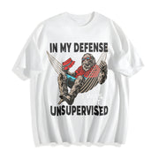 In My Defense I Was Left Unsupervised Classic Cotton T-Shirt in White