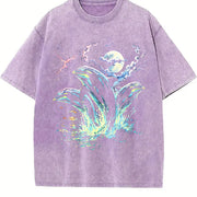 Dolphin Midnight 90s Vintage Washed T-Shirt in Purple