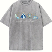 Meet Me at Midnight Vintage Washed T-Shirt in Gray