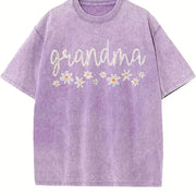 Grandma Daisy Grandma New Grandma vintage washed oversized T-shirt in Purple