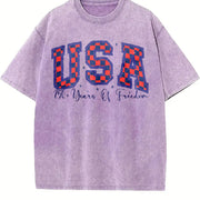USA 1776-2026 Vintage Washed T-Shirt in Purple
