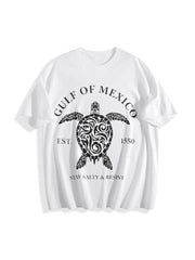 Gulf of Mexico Stay Salty & Resist Cotton T-Shirt in White