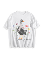 Mama Goose Silly Goose Cotton T-Shirt in White