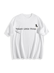 Violent Little Thing Cotton T-Shirt in White