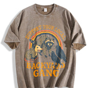 Support Your Local Backyard Gang Vintage Washed T-Shirt in Brown