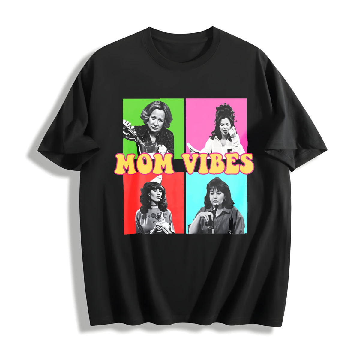 90’s Mom Vibes Mom Cotton T-Shirt in Black