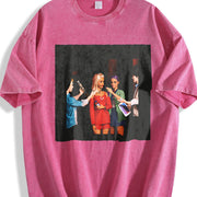 Three Glam Dolls at a Party Vintage Washed T-Shirt in Red